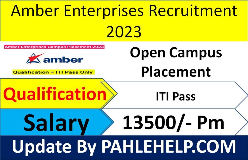 Amber Enterprises Recruitment 2023